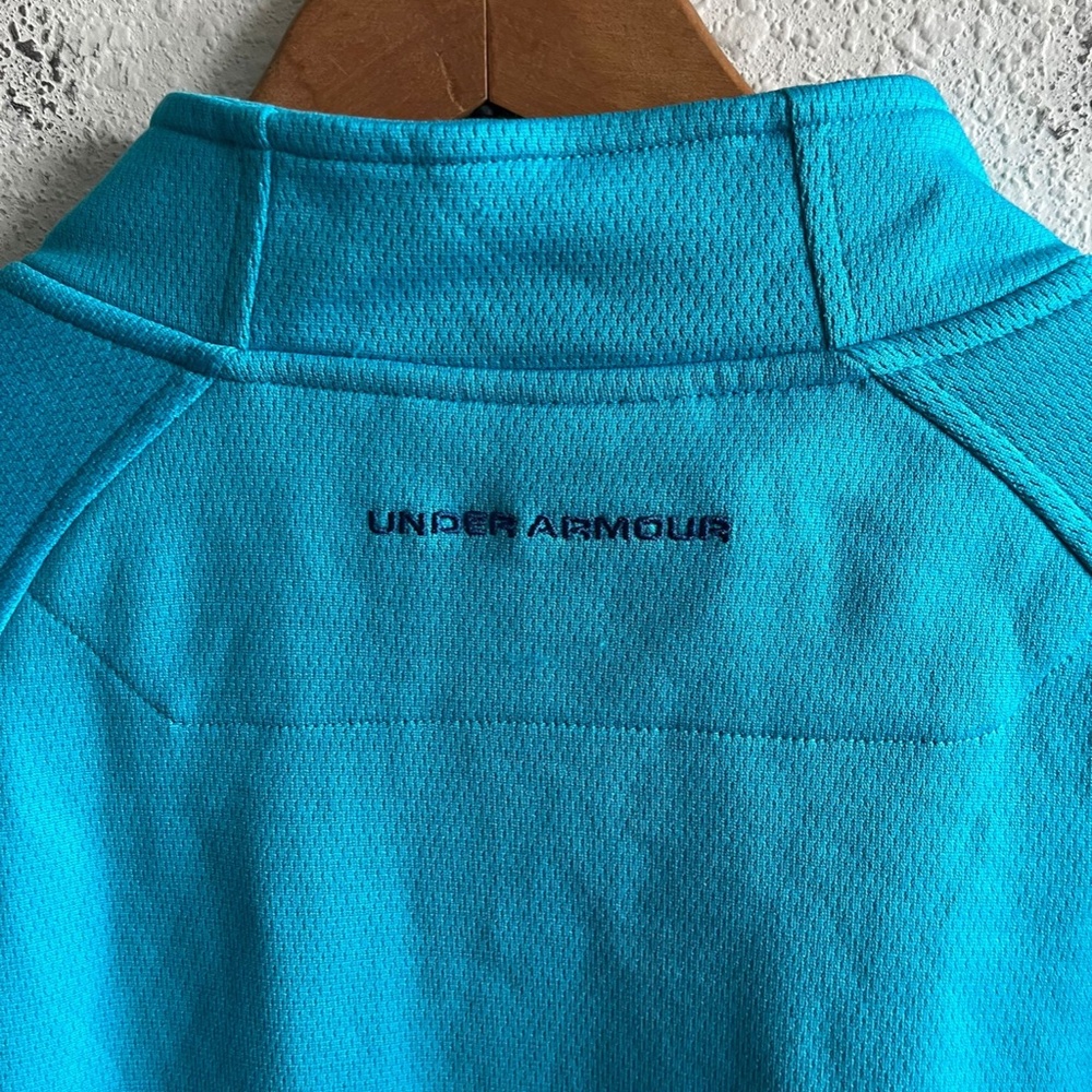 Under Armour Men's Light Blue Full Zip Fleece Jacket Size XL Loose Fit - Picture 8 of 11